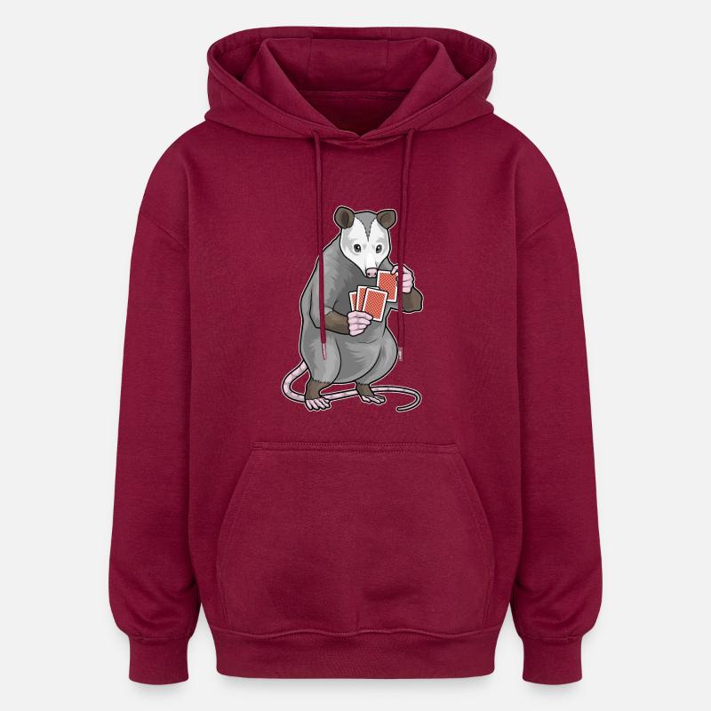 Beutelratte Poker Pokerkarten - Oversized Unisex Hoodie - Burgunderrot