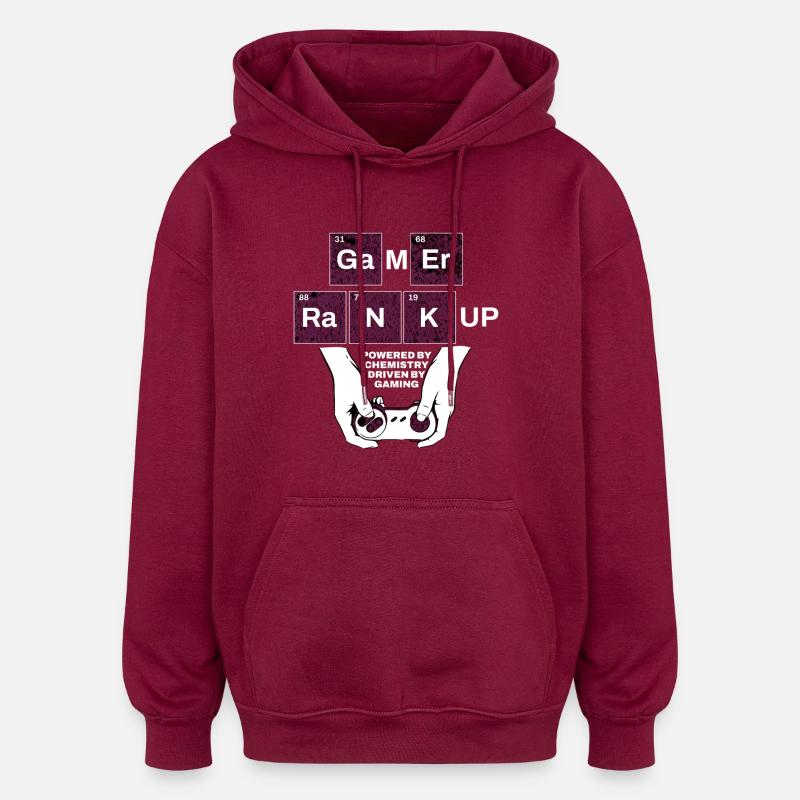 Game Rank Up Chem Controller - Oversized Unisex Hoodie - Burgunderrot