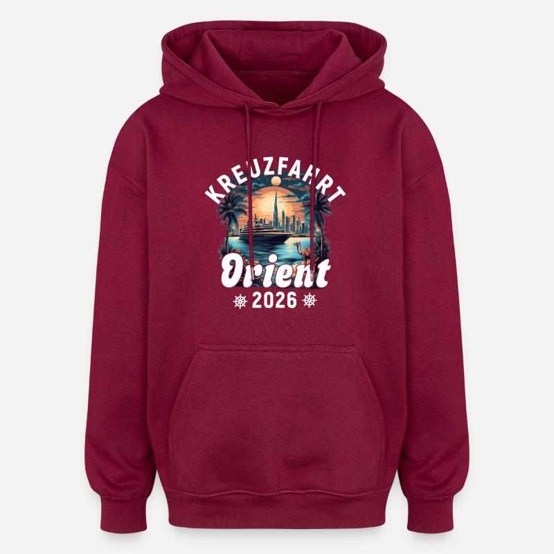 Croisière Orient 2026 - Sweat à capuche oversize unisexe - bordeaux