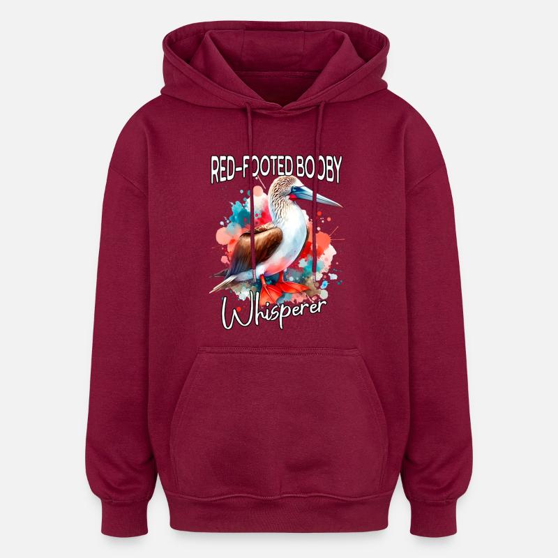 Chuchoteur de Seins aux Pieds Rouges - Sweat à capuche oversize unisexe - bordeaux