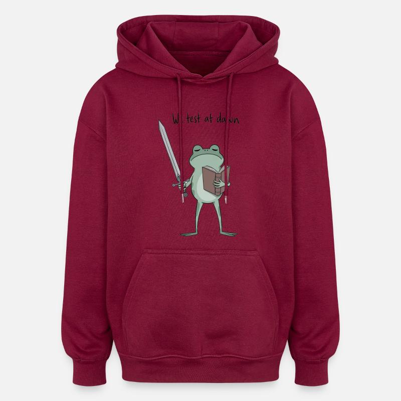 Le Chevalier Grenouille À l’Aube lit - Sweat à capuche oversize unisexe - bordeaux