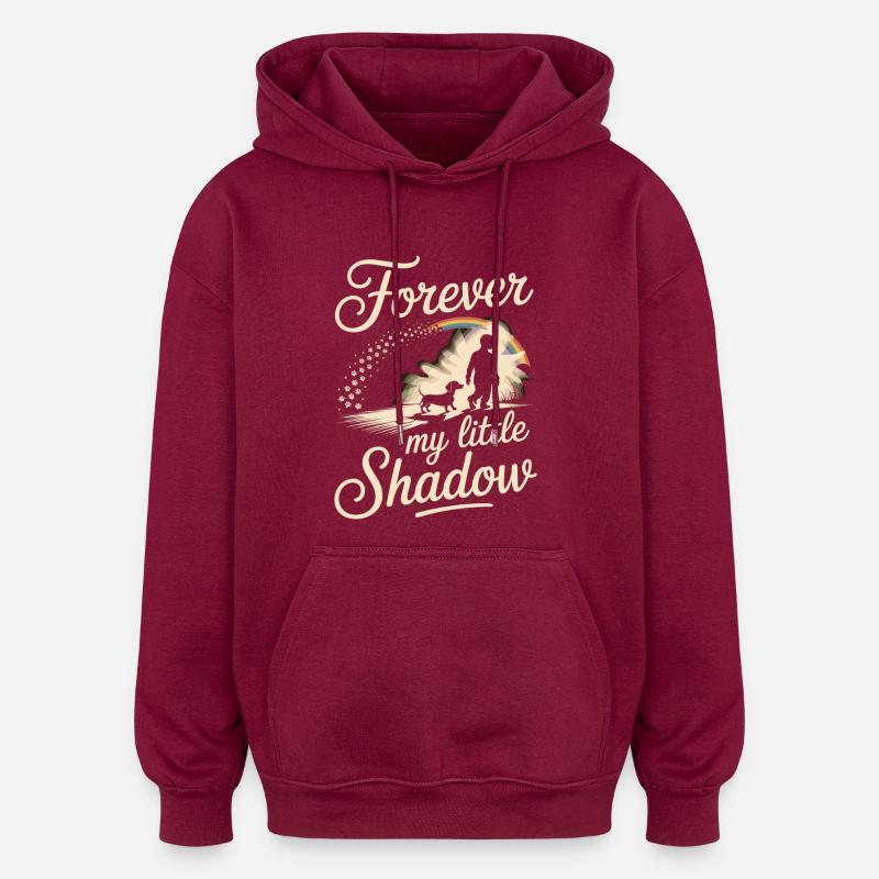 Dachshund Shadow - Oversized Unisex Hoodie - burgundy