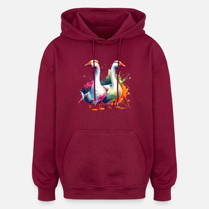 Gans Goose - Sweat à capuche oversize unisexe - bordeaux