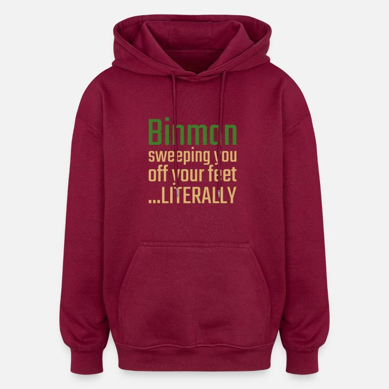 Binman Valentine's Day Sweeping you - Oversized Unisex Hoodie - burgundy