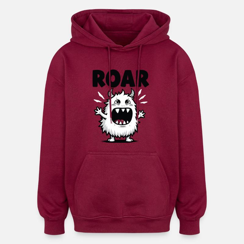 Mignon monstre monstre disant citation - Sweat à capuche oversize unisexe - bordeaux