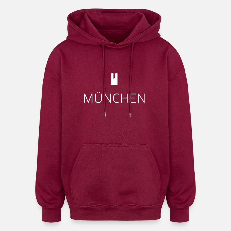 Munich - Oversized Unisex Hoodie - burgundy