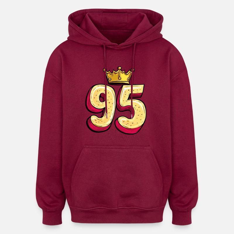Couronne à 95 chiffres - Sweat à capuche oversize unisexe - bordeaux