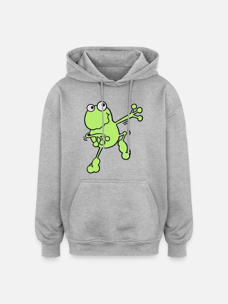 Dancing Frog - Oversized Unisex Hoodie - burgundy
