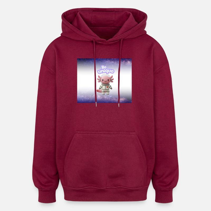 Sois un astronaute câlin unique - Sweat à capuche oversize unisexe - bordeaux