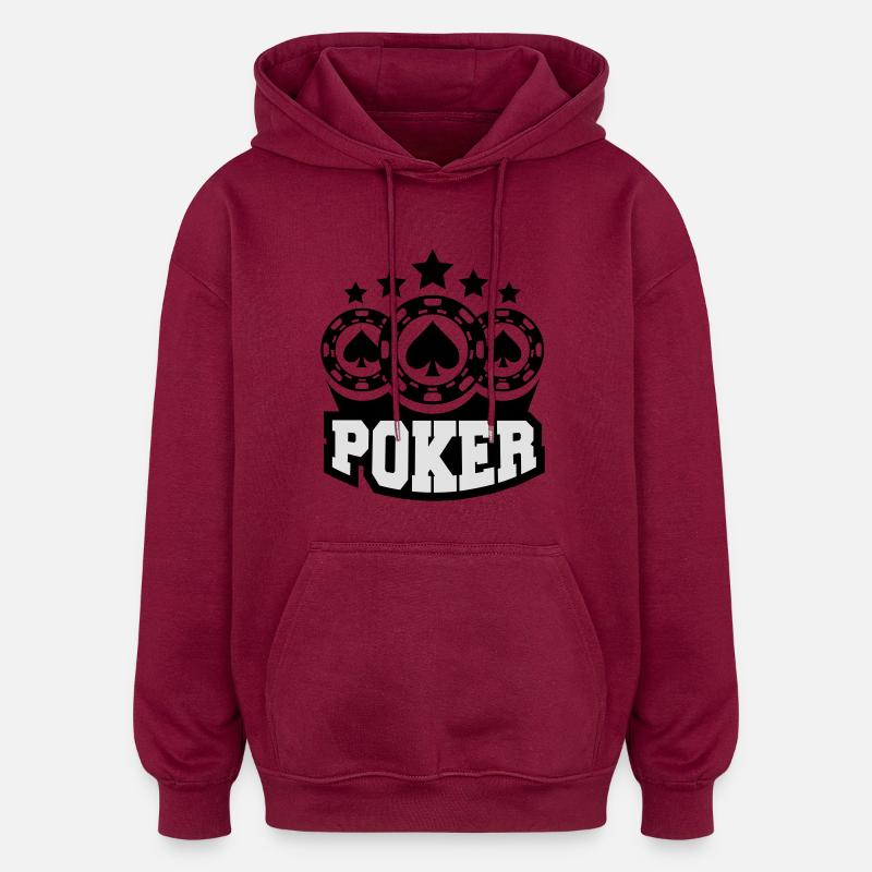 poker_player_c2 - Sweat à capuche oversize unisexe - bordeaux