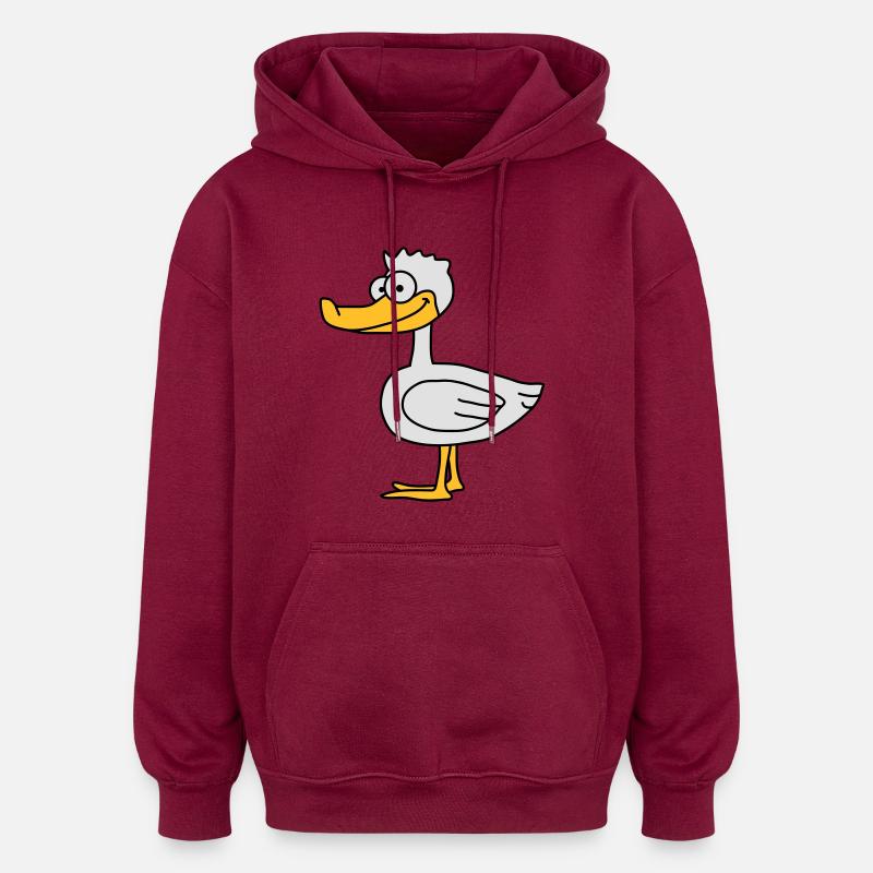 Duck - Sweat à capuche oversize unisexe - bordeaux