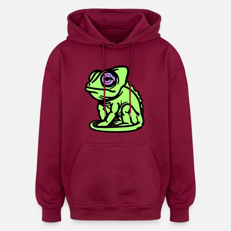 Caméléon - Sweat à capuche oversize unisexe - bordeaux