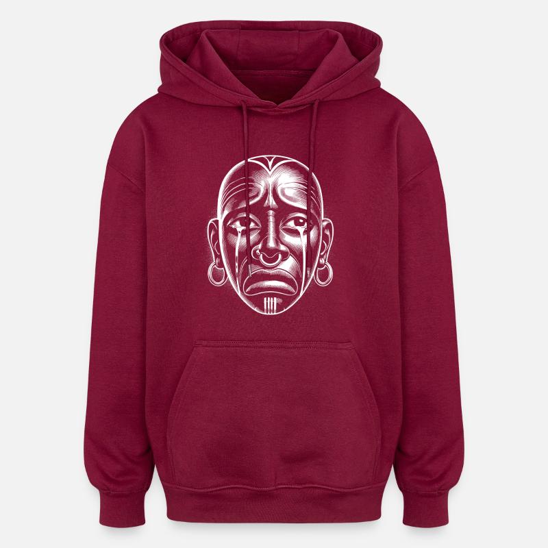 Masque - Sweat à capuche oversize unisexe - bordeaux