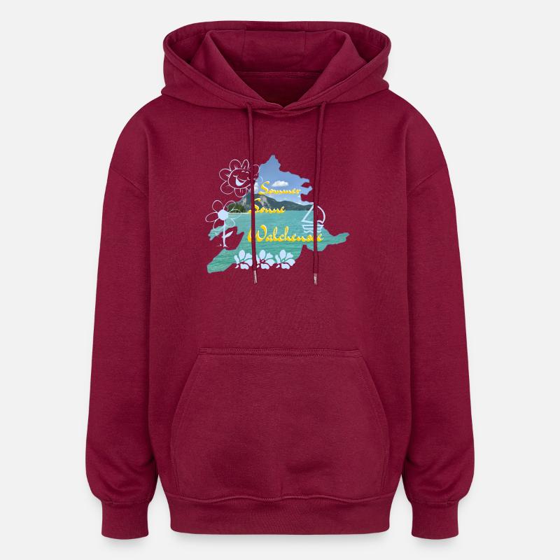Sommer Sonne Walchensee - Oversized Unisex Hoodie - Burgunderrot