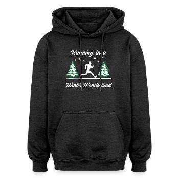 Laufen im Winterwunderland (Männer) - Oversized Unisex Hoodie - Anthrazit - Vorne - Noah (186cm)