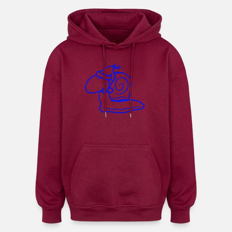 Escargot Père Noël Noël Chapeau Cadeau - Sweat à capuche oversize unisexe - bordeaux