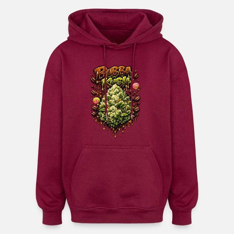 Graffiti Bubba Kush Imprimé - Sweat à capuche oversize unisexe - bordeaux