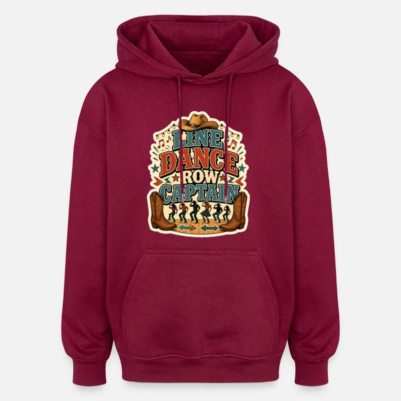 LINE DANCE ROW CAPTAIN - Oversized Unisex Hoodie - Burgunderrot