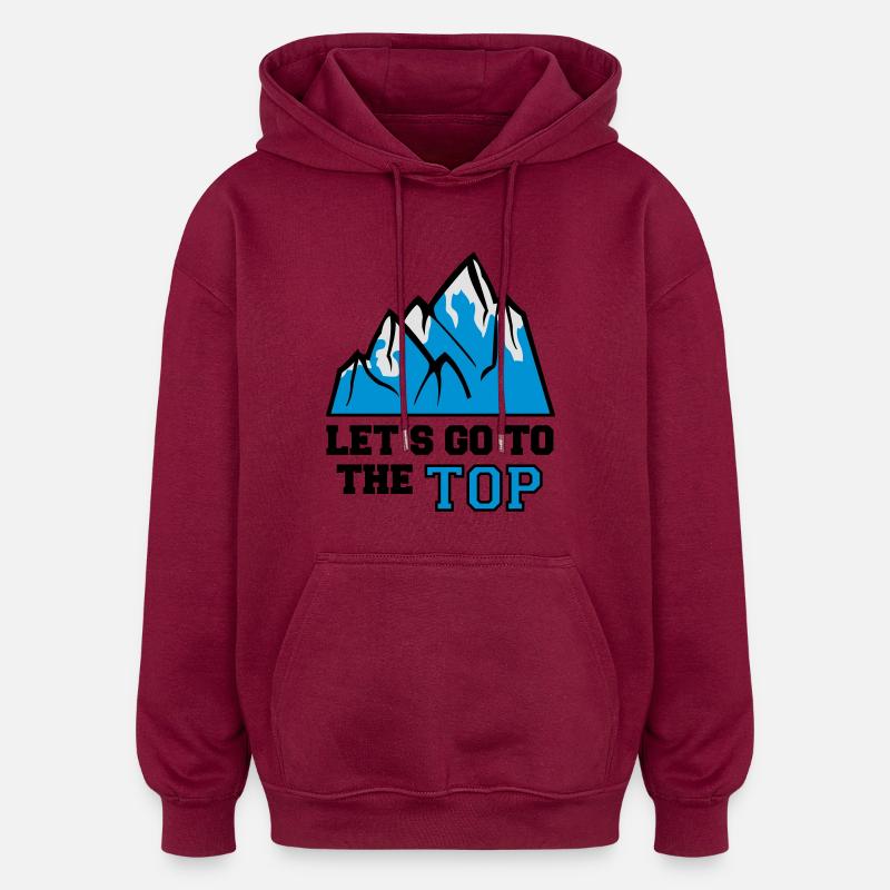mountain_lets_go_to_the_top_3 - Sweat à capuche oversize unisexe - bordeaux