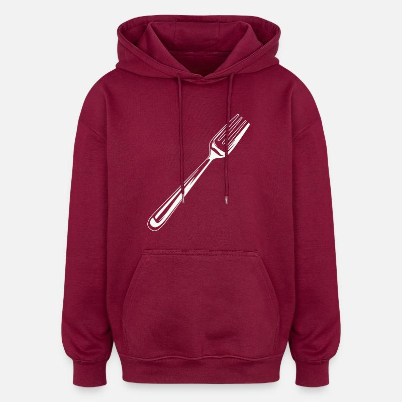 gabel besteck symbol - Oversized Unisex Hoodie - Burgunderrot