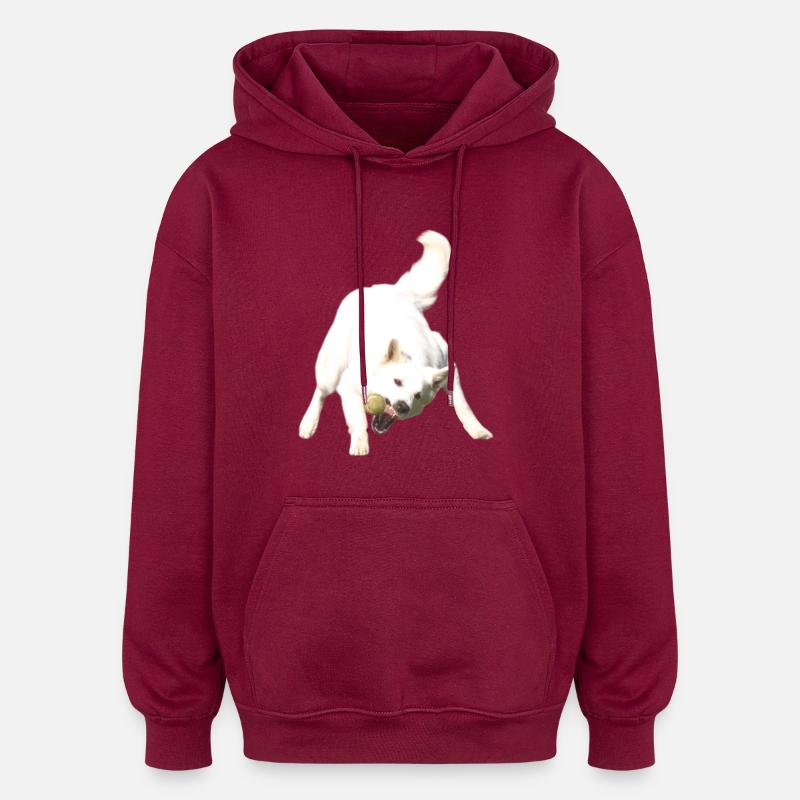 Attraper le ballon - Sweat à capuche oversize unisexe - bordeaux