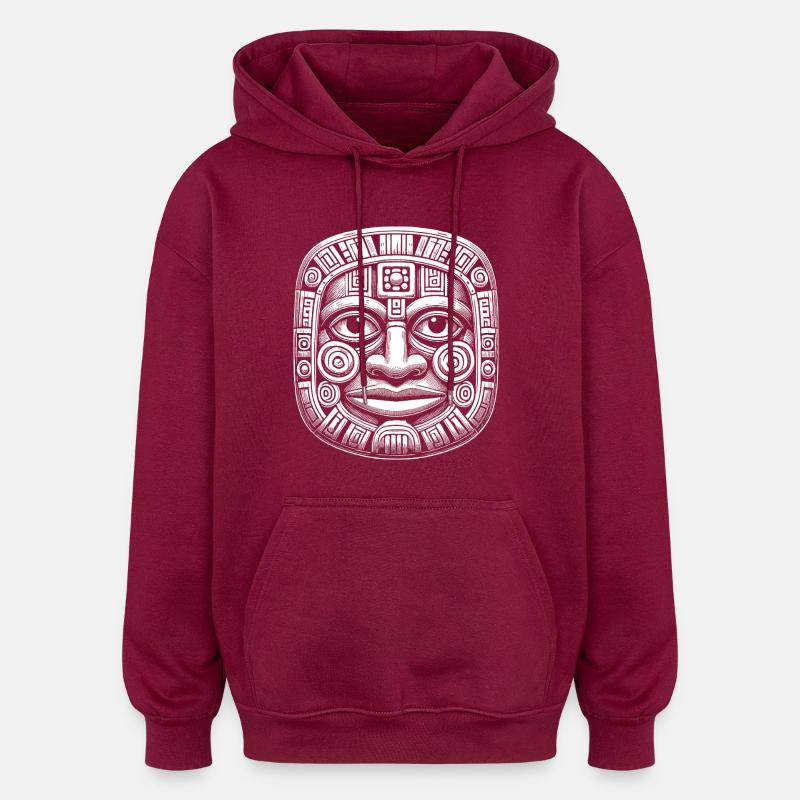 Mask - Oversized Unisex Hoodie - burgundy