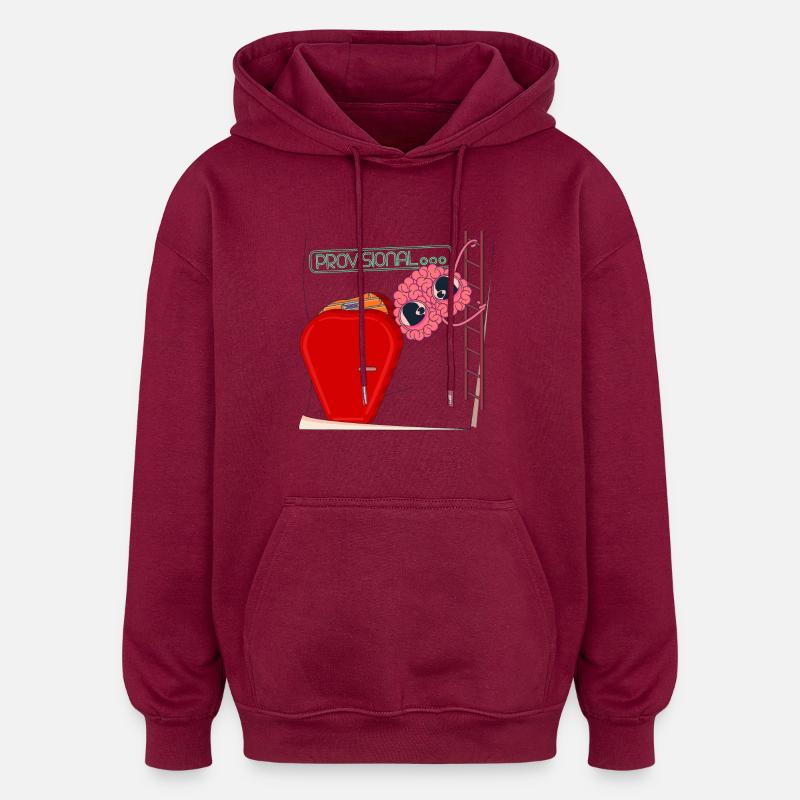PROVISORISCH - Oversized Unisex Hoodie - Burgunderrot