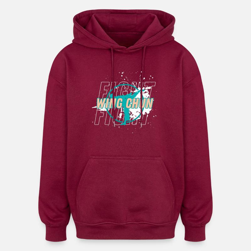 Combat Training Shirt - Oversized Unisex Hoodie - burgundy