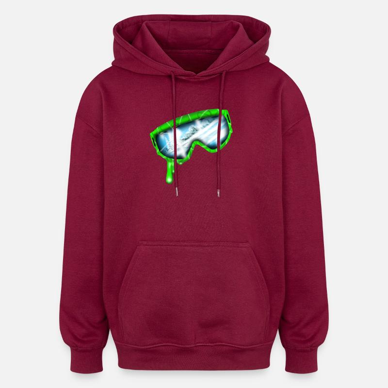 lunettes de ski - Sweat à capuche oversize unisexe - bordeaux