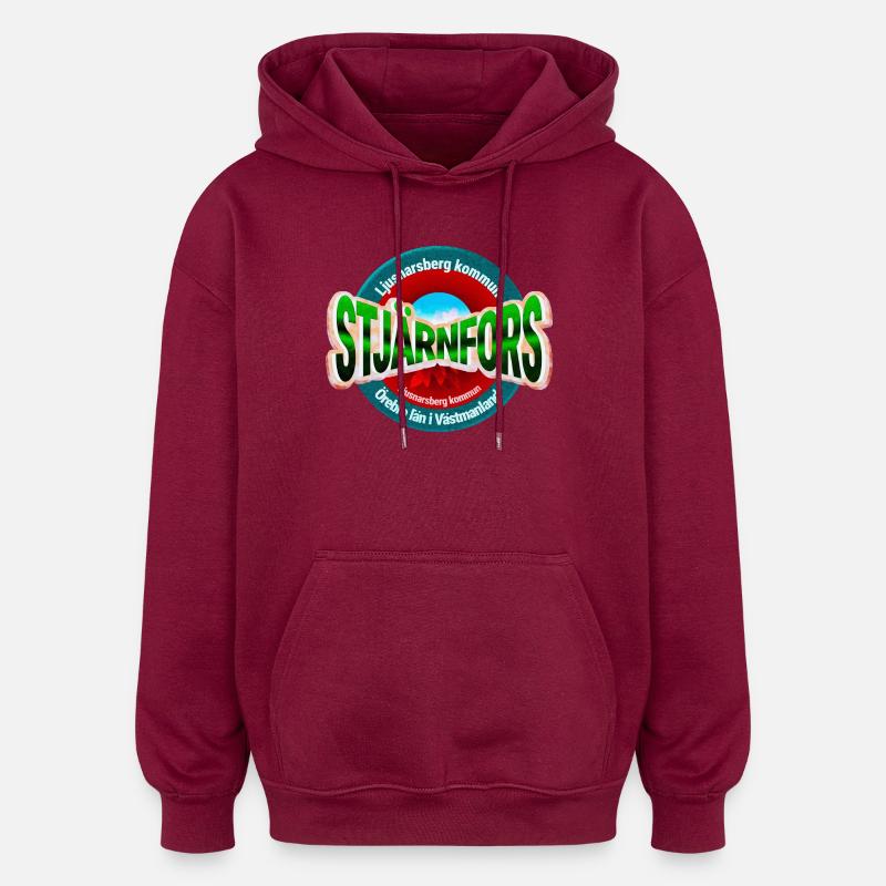 Stjärnfors - Sweat à capuche oversize unisexe - bordeaux