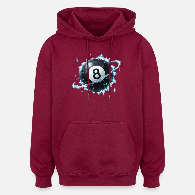 Coupure glacée en 8 balles - Sweat à capuche oversize unisexe - bordeaux