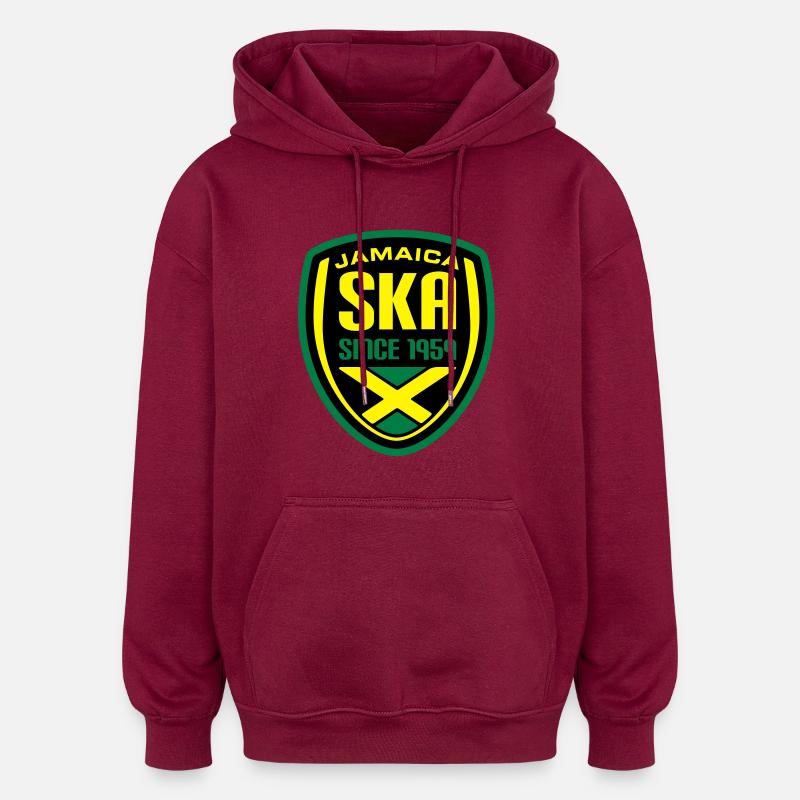 Ska Wappen_2 - Sweat à capuche oversize unisexe - bordeaux