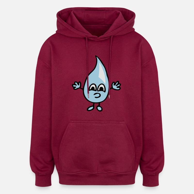 Kleiner Wassertropfen - Oversized Unisex Hoodie - Burgunderrot