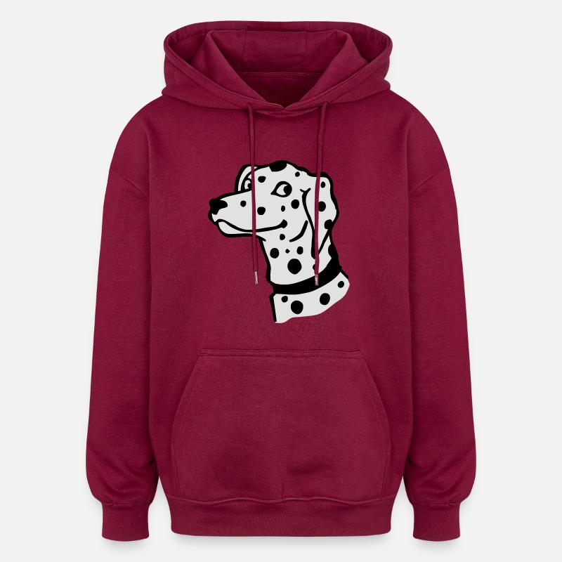 Dalmatien - Sweat à capuche oversize unisexe - bordeaux