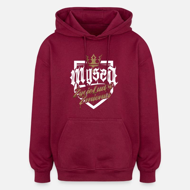 Souris - Sweat à capuche oversize unisexe - bordeaux