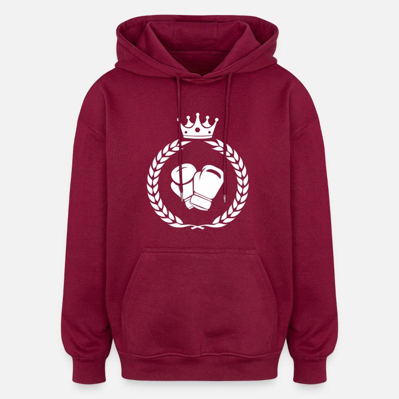 Couronne de boxe - Sweat à capuche oversize unisexe - bordeaux