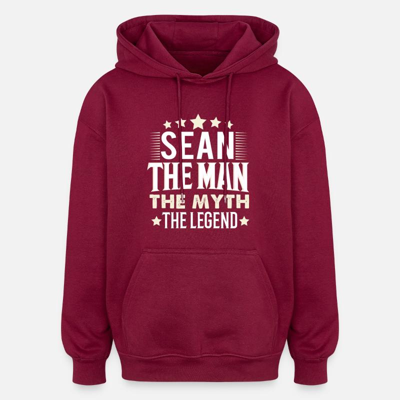 Sean - Sweat à capuche oversize unisexe - bordeaux
