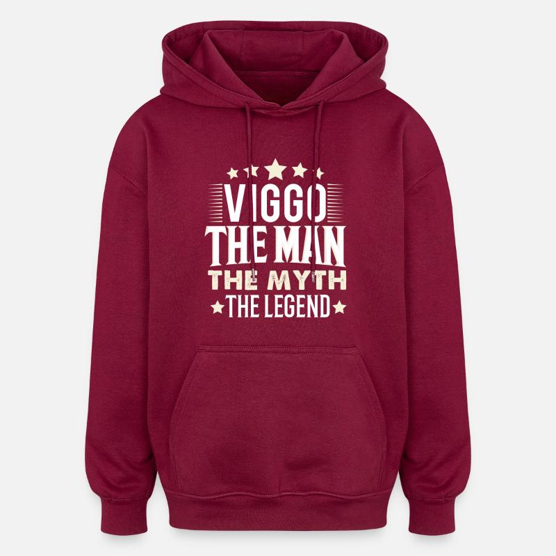 Viggo - Sweat à capuche oversize unisexe - bordeaux