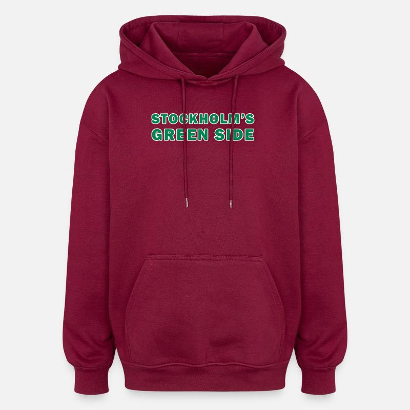Le côté vert de Stockholm - Sweat à capuche oversize unisexe - bordeaux