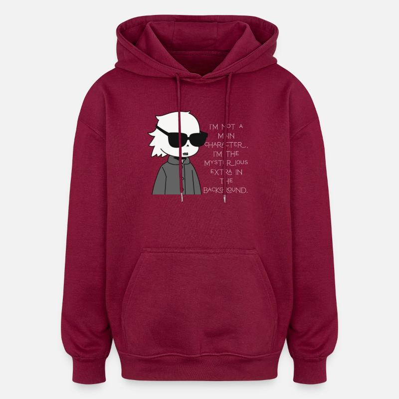 Extra mystérieux en arrière-plan - Sweat à capuche oversize unisexe - bordeaux