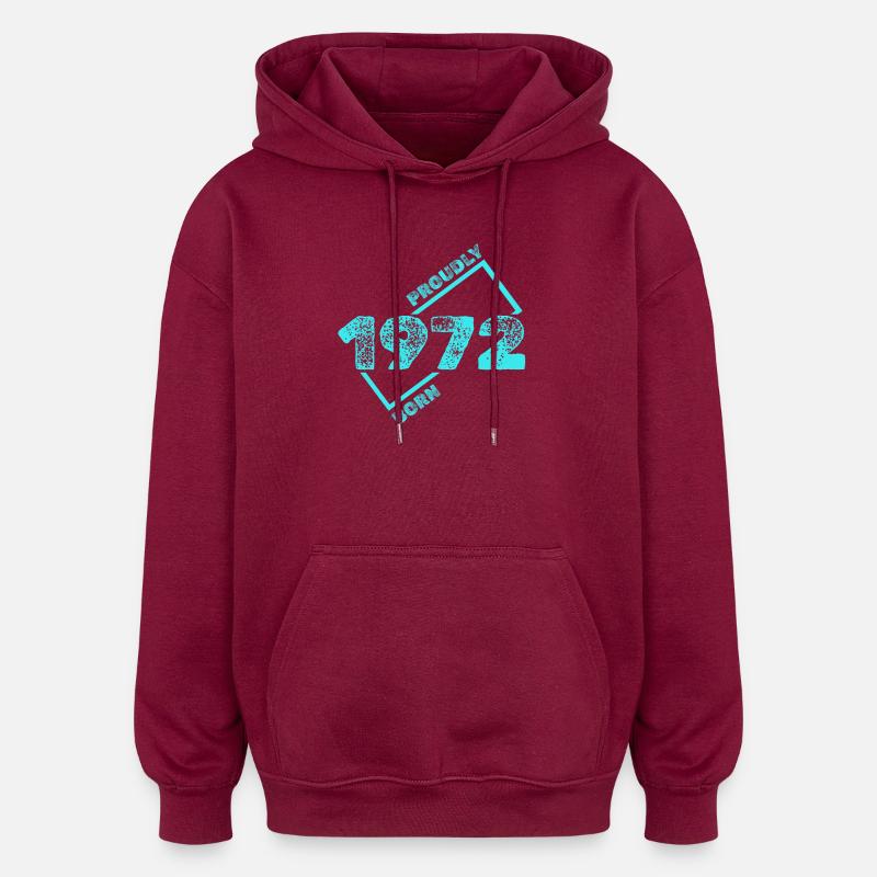 Gift idea 1972 - Oversized Unisex Hoodie - burgundy