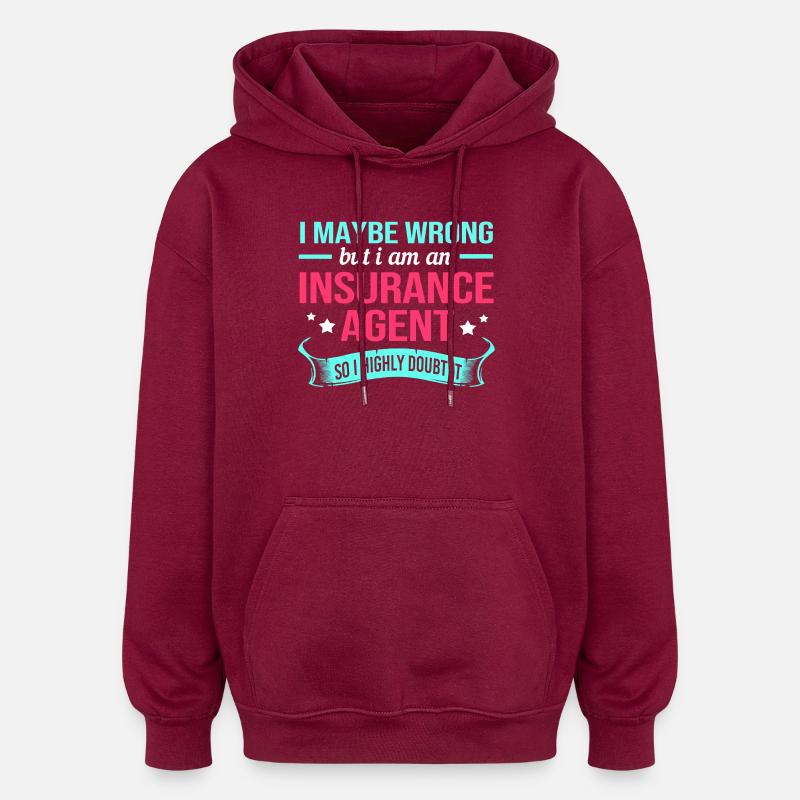 Versicherung Versicherungsagent Vermögen - Oversized Unisex Hoodie - Burgunderrot