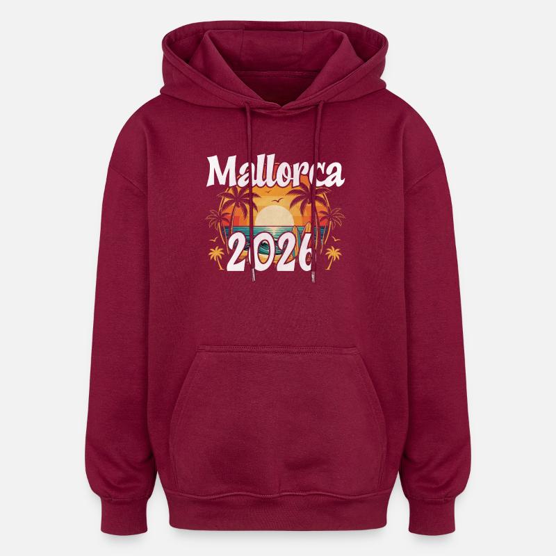 Mallorca 2026 - Oversized Unisex Hoodie - Burgunderrot