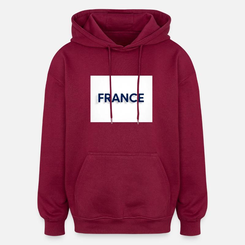 France - Sweat à capuche oversize unisexe - bordeaux