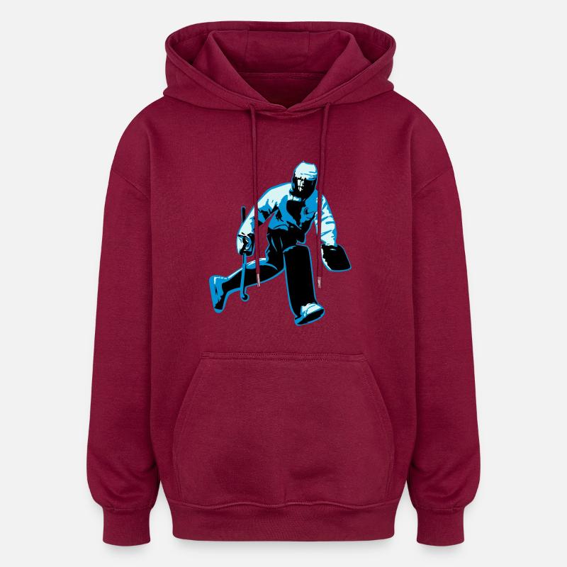 gardien de hockey sur gazon - Sweat à capuche oversize unisexe - bordeaux