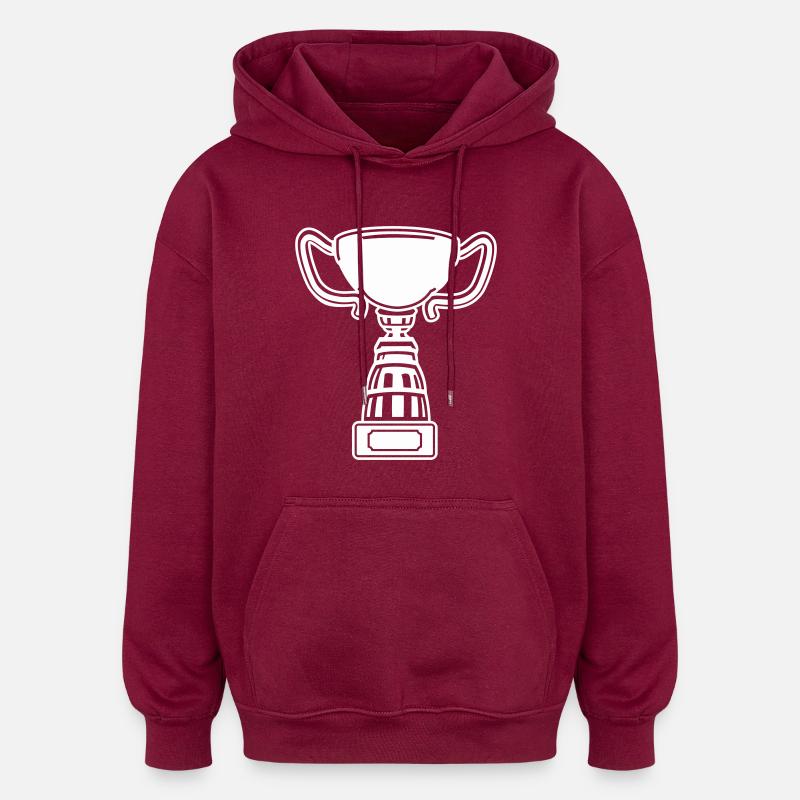 Pokal - Oversized Unisex Hoodie - Burgunderrot
