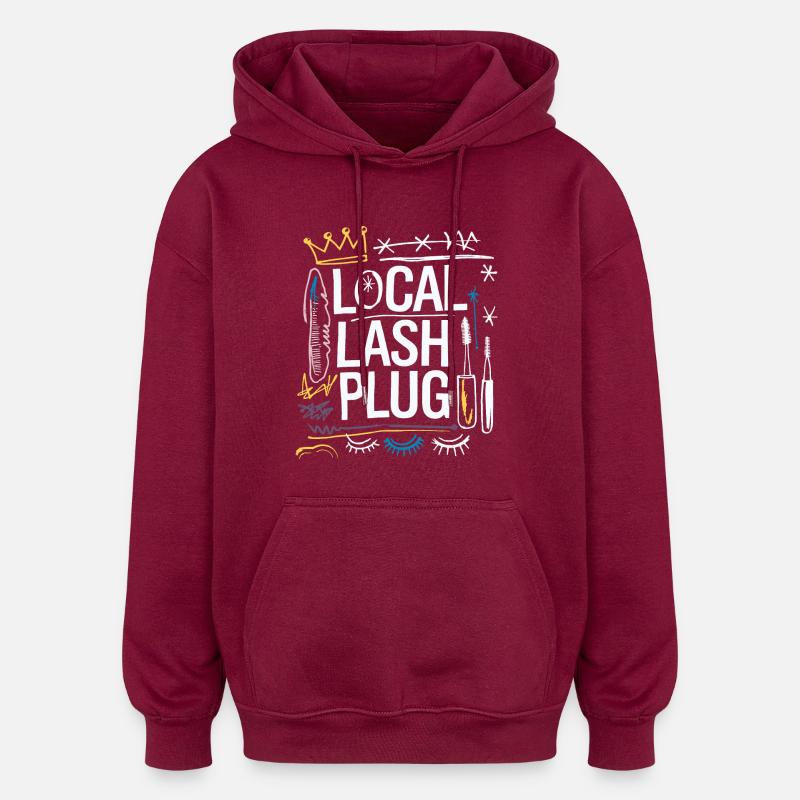 Cils glamour d’un professionnel - Sweat à capuche oversize unisexe - bordeaux