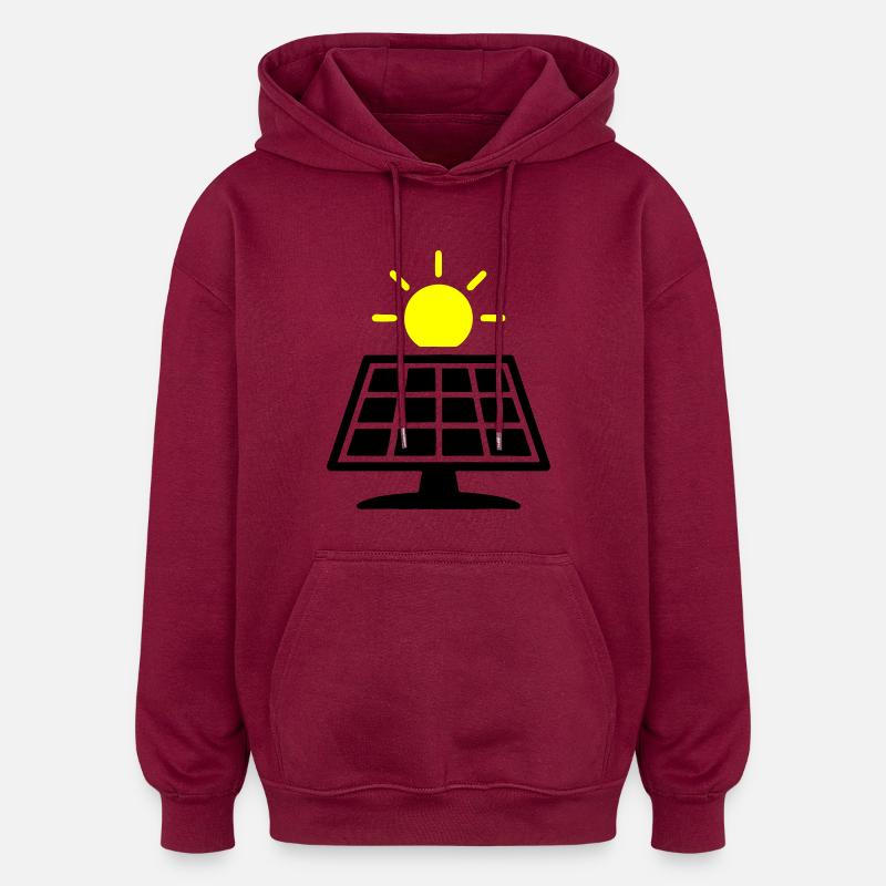 Panneaux solaires du système photovoltaïque - Sweat à capuche oversize unisexe - bordeaux