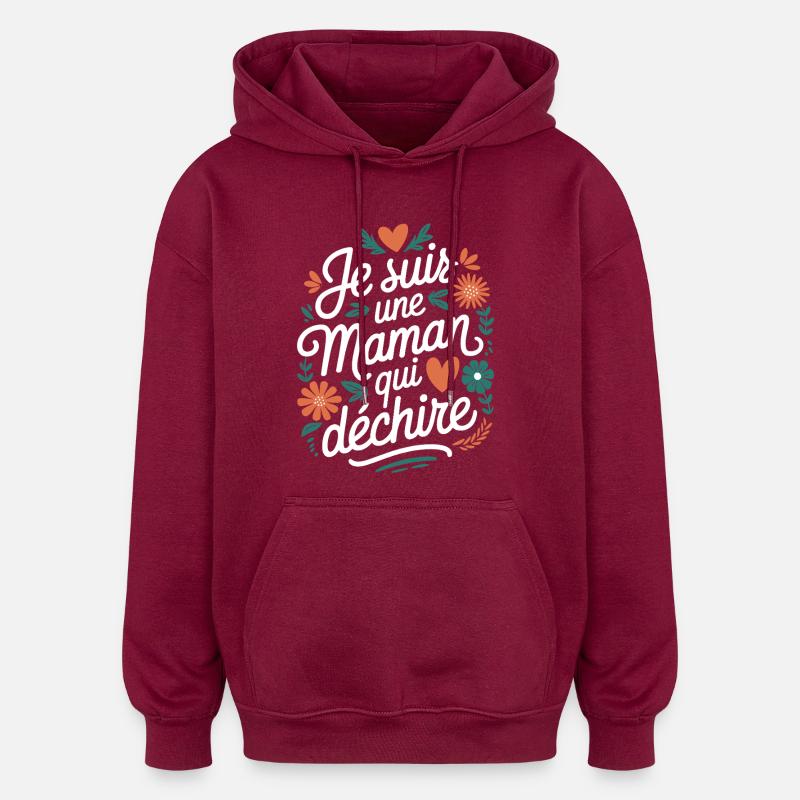 Ich bin eine Killer-Mutter - Oversized Unisex Hoodie - Burgunderrot