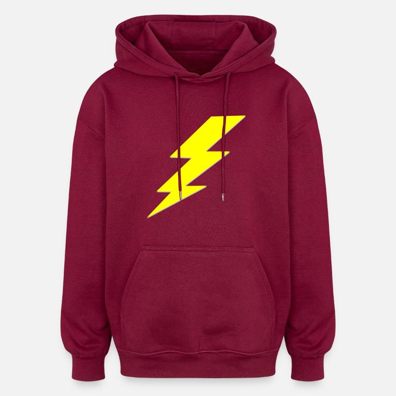 foudre - Sweat à capuche oversize unisexe - bordeaux